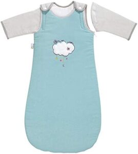 P 'Tit Basile - Saco de Dormir de Invierno para bebé niño, 6 - 24 Meses - 90 cm - con Mangas largas extraibles Removibles Desmontables, algodón orgánico, TOG 2,5 Dans Les nuages