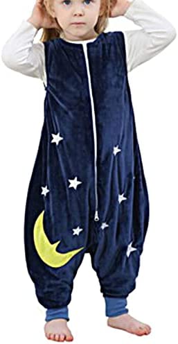 Yutdeng Saco de Dormir para Niños con Pies Bebé Pijamas de Una Pieza sin Mangas Ropa para Dormir Suave Polar Niña Saco de Dormir con Cremallera Invierno Cozy Las Temporadas 1-7 Años