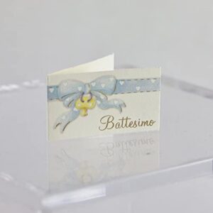 20 tarjetas de recuerdo para bautizo de niño/niña, diseño de lazo y chupete