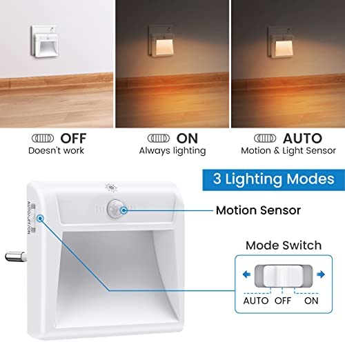 Luz Nocturna Infantil, [3 Pack]Luz Nocturna Sensor Movimiento, Regulable Luz  de Noche con Enchufe, Luz Nocturna Led con 3 Modos, para Niños, Habitación  Bebe, Escaleras, Dormitorio, Pasillos, Sala - La Tienda de