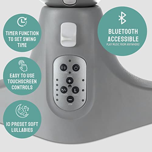 Balancín eléctrico para bebé con Bluetooth, mecedora con mando a dista