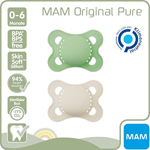 Chupete MAM Start Pure: succión segura y cómoda para bebés. Diseño  simétrico.