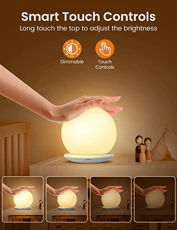 SOLIDEE LED Luz Nocturna Infantil, Lampara Bebe Regulable Táctil