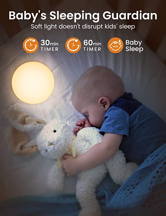 SOLIDEE LED Luz Nocturna Infantil, Lampara Bebe Regulable Táctil