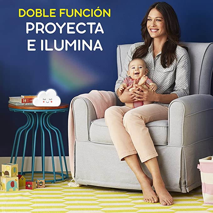 Genérico Luz Nocturna Infantil con forma de nube para niños. Lámpara  Proyector quitamiedos para la noche, luz con forma de arcoíris, incluye 8  pegatinas : : Iluminación