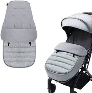 AUPOWER Saco universal para cochecito, impermeable y resistente al viento, forro polar, color gris