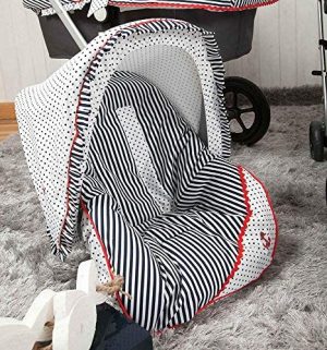 Babyline Marinero - Colchoneta para silla grupo 0, color azul marino/rojo