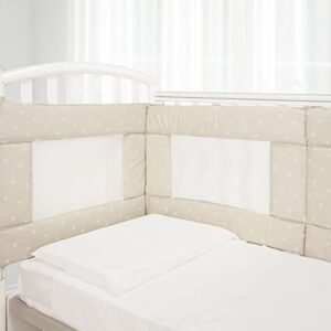 Babysanity - Protector de cuna de alta tracción equipado con sistema Baby Air Mesh El protector de cuna suave pero consistente garantiza a tu hijo un ambiente seguro para la Nanna (Stelle Beige)
