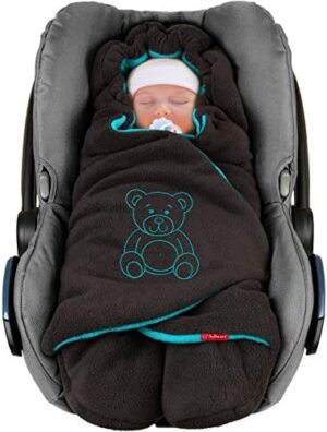 ByBoom Baby Manta arrullo de invierno para bebé, es ideal para sillas de coche (p.ej. de las marcas Maxi-Cosi y Römer), para cochecitos de bebé, sillas de paseo o cunas; LA MANTA ARRULLO ORIGINAL CON EL OSO