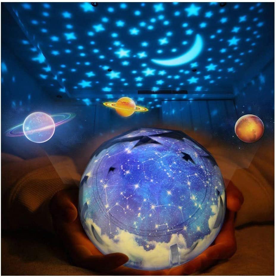 Lampara de noche para niños estrellas planetas dormir juguetes