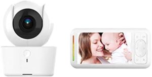 Cámara Bebe 720P,3000mAh Monitor De Bebé HD 5”Pantalla LCD,Vigilabebes con Cámara con Visión Nocturna Función Sensor De Temperatura Auto Wake-up Canción De Cuna Puede Conectar 2 Cámaras