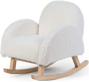 Childhome - Mecedora para niños – Tejido de peluche supersuave blanco natural 52 x 45 x 51