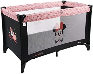 Cuna paraguas de bebé Disney- 0-36 meses - Fácil de plegar - Bolsa de transporte y colchón incluido 60 x 120 cmn - Minnie