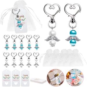 DASIAUTOEM llaveros de Ángel de la Guarda, 24 unidades de Regalo para Invitados de Comunión, llavero+Etiquetas Bautizo+Bolsa de Organza, Adecuado para Regalos Comunión para Invitados Souvenir de Boda