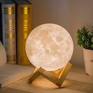 DS Living Lámpara de luna 16 multicolor USB luz nocturna niños regulable LED 3D con mando a distancia (8 cm lámpara de luna)