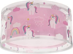 Dalber Lámpara plafón de techo infantil Unicornios Animales Unicorns, plafones infantiles