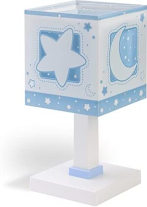 Dalber Lámparas Mesilla Infantil Luna y Estrellas Moonlight Azul