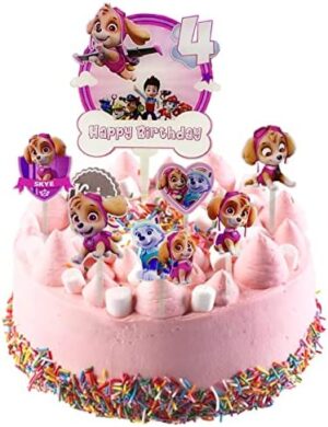 Decoracion Tarta Patrulla Canina 7 Piezas,Decoración de Tartas Patrulla Canina,Patrulla Canina Cake Topper,Decoración de Tartas Patrulla Canina Tema,Patrulla Canina Cake Decoration para Niños Fiesta