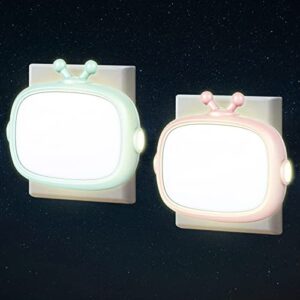 Delamiya Luz Nocturna Infantil Enchufe, 2 × LED Lámpara Nocturna con Enchufe de Niños, Lámpara de Pared con Sensor, Luz de Noche para Dormitorio, Lámpara Quitamiedos Bebé para Habitación Bebé, Pasillo