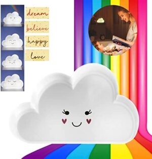 Esteres Home & Accessories Lampara infantil, luz nube multifunción con proyector arcoíris, luz nocturna quitamiedo, regalo bebe, regalo original niños, decoracion habitacion mesita de noche.