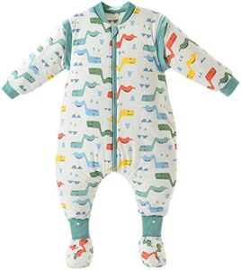 FEOYA Saco de dormir con pies para bebé de 2 a 3 años, saco de dormir con piernas, invierno para niño o niña, saco de dormir con pies para todo el año