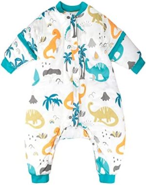 FLYISH DIRECT Saco de Dormir Bebe Niños 2.5TOG/3.5TOG Saco de Dormir Bebé Invierno Mangas Desmontable Recién Nacidos Algodón,90