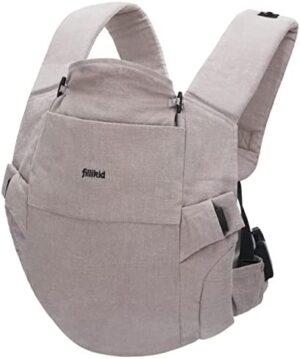 Fillikid - Mochila portabebes Natural - Mochila Porteo bebe de algodón y fibra de ortiga - Canguro para bebe multifuncional - Marsupio bebe ajustable