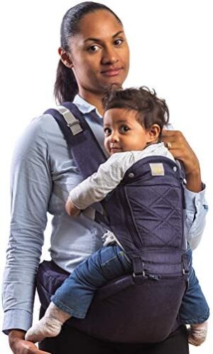 Flok - Portabebés Ergonómico Portabebé 0 36 meses con asiento y capucha desmontables. Evolutivo, ajustable y transpirable. Multiposición, Frente, Atrás y Frente de Calle. (azul)