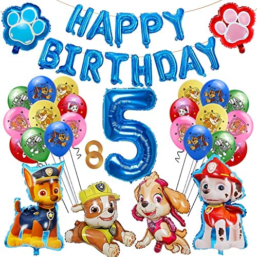 Gohytal Paw Dog Patrol Balloons,Globos de Patrulla Canina Animados,Helium  Foil Balloons Cumpleaños,5 años Niños Niñas Juego de Decoración de  Cumpleaños,para Fiestas Infantiles - La Tienda de los Bebés 👶