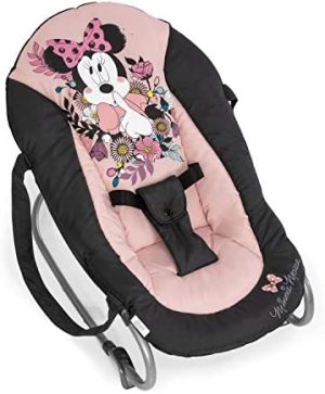 Hauck 620403 Rocky - Hamacas bebes Disney de 0 meses hasta 9 kg, funcion mecedora, respaldo ajustable, sistema de arnes y asas de transporte, rosa