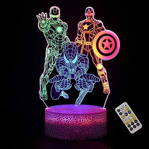 Luz nocturna LED de ilusión óptica 3D, lámpara de escritorio para dormir  para niños y niñas, control táctil, 7 cambios de color, alimentada por USB