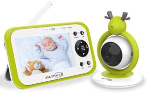 JSLBtech Vigilabebés Inalambrico con Cámara, Monitor de Bebé Visión Nocturna Pantalla LCD de 4.3", Monitoreo de Temperatura, Visión Nocturna, VOX, Comunicación Bidireccional