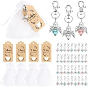 Juego de 36 Llaveros de Ángel GuardiáN, 36 Llaveros de Ángell, 36 Etiquetas Kraft, 36 Bolsas de Regalo de Organza para Navidad, Bodas, Bautizos, Recuerdos de CumpleañOs