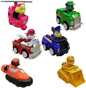 Juguetes de Vehículos Patrulla Canina 6PCS, Coches de Juguetes con Figura Paw Patrol, Tire hacia Atrás Coches Patrulla Canina, Paquete de Regalo de Vehículos Paw Patrol, para Niños 3 Años +