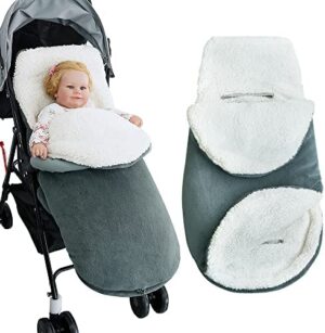 LEcylankEr Saco Silla de Paseo, Saco de Cachemira de Imitación Saco Universal para Cochecito con Cremallera, 86 * 45CM para Bebés de 0 a 12 Meses (Gris)