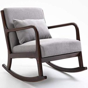 LLSS Mecedora de Madera Maciza Silla de Comedor Silla de Lectura Sofá Individual Sillón balcón Dormitorio Sala de Estar Jardín de Fiestas Sillón de Vacaciones S