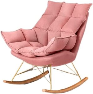 LOWLIU sillones Dormitorio Casa Nórdica Silla Mecedora Sala de Estar Taburete Dormitorio Lazy Sofá Balcón Salón Sillón Sillon Lactancia Mecedora (Color : Pink-1chair)