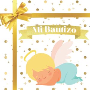 Libro de bautizo: Libro de firmas, recuerdos y huellas de invitados personalizado - Regalo o detalle para bautizo de niña o niño. angelito. Español