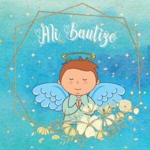 Libro de huellas y firmas de mi bautizo niño: Libro de invitados para guardar los recuerdos de su bautizo personalizado - Idea de regalo o detalle para bautizo de niño. Español