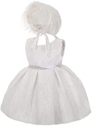 Lito Angels Vestido de Bautizo para bebé niña con Diamantes de imitación, para Bautizo, Boda, Vestido de Flores, Ivory