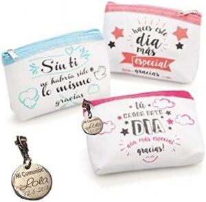 Lote de 10 Monederos Frases Originales - Monederos con Frases Divertidas para Bodas, Bautizos y Comuniones.PERSONALIZADO con charm para recuerdos y detalles