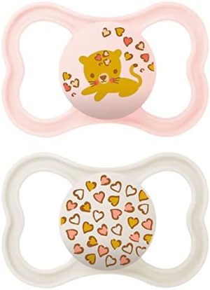 MAM Chupete Air S235 - Escudo con Orificios Extra Grandes para Pieles Sensibles, Tetina de Silicona Skinsofttm Ultrasuave, para Bebés de 16+ Meses, con Caja Auto Esterilizadora,modelo surtido