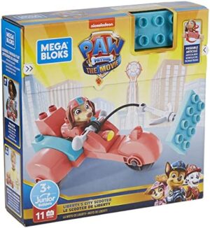 MEGA BLOKS PAW Patrol Liberty's City Scooter toy building set with 10 jr. bricks and 1 poseable Liberty figure, gift set for boys and girls, ages 3+​​
