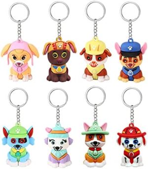 MIZT Llavero Patrulla Canina, 8 Piezas llavero de PVC, figuras de llavero de Paw Dog Patrol, llavero para autos/bolsa de regalos para fanáticos de Paw Dog Patrol, regalos para niños