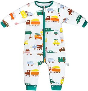 MOEMOE BABY Saco de Dormir con Pies, Saco de Dormir de Invierno de 2.5 TOG con Pies Saco de Dormir de Algodón con Piernas de Invierno, S/Altura del Bebé 65-75cm