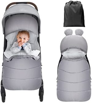 MOERAE Saco de Dormir Bebé para Silla de Paseo Invierno Universal, Sacos de Abrigo para Carritos con Capucha y Cremallera, Colchonetas Impermeable Antideslizante para Cochecito Forro Polar Térmico
