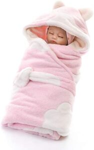 Manta de envoltura para bebé de invierno, de terciopelo, coral, para recién nacido, nacido, nacimiento, nacimiento, unisex, saco de dormir suave cálido para camas cochecitos