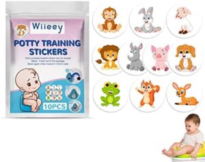 Maodom Calcomanías de inodoro para entrenamiento de orinal – Calcomanías de inodoro para niños – Calcomanías de animales de dibujos animados para entrenamiento de orinal infantil