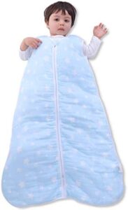 MioRico Saco de dormir para bebé, invierno, 2.5 tog, saco de dormir de invierno para bebé, 100% muselina de algodón orgánico, la alternativa más segura a la manta del bebé, saco de dormir 80/86