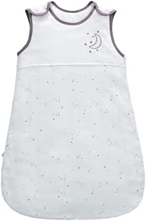 Miracle Baby Saco de Dormir para bebé de Invierno，2,5 TOG, 100% algodón,sin Mangas Pijama algodón Invierno para bebés recién Nacidos niño niñas Neutral ，Gris+Blanco